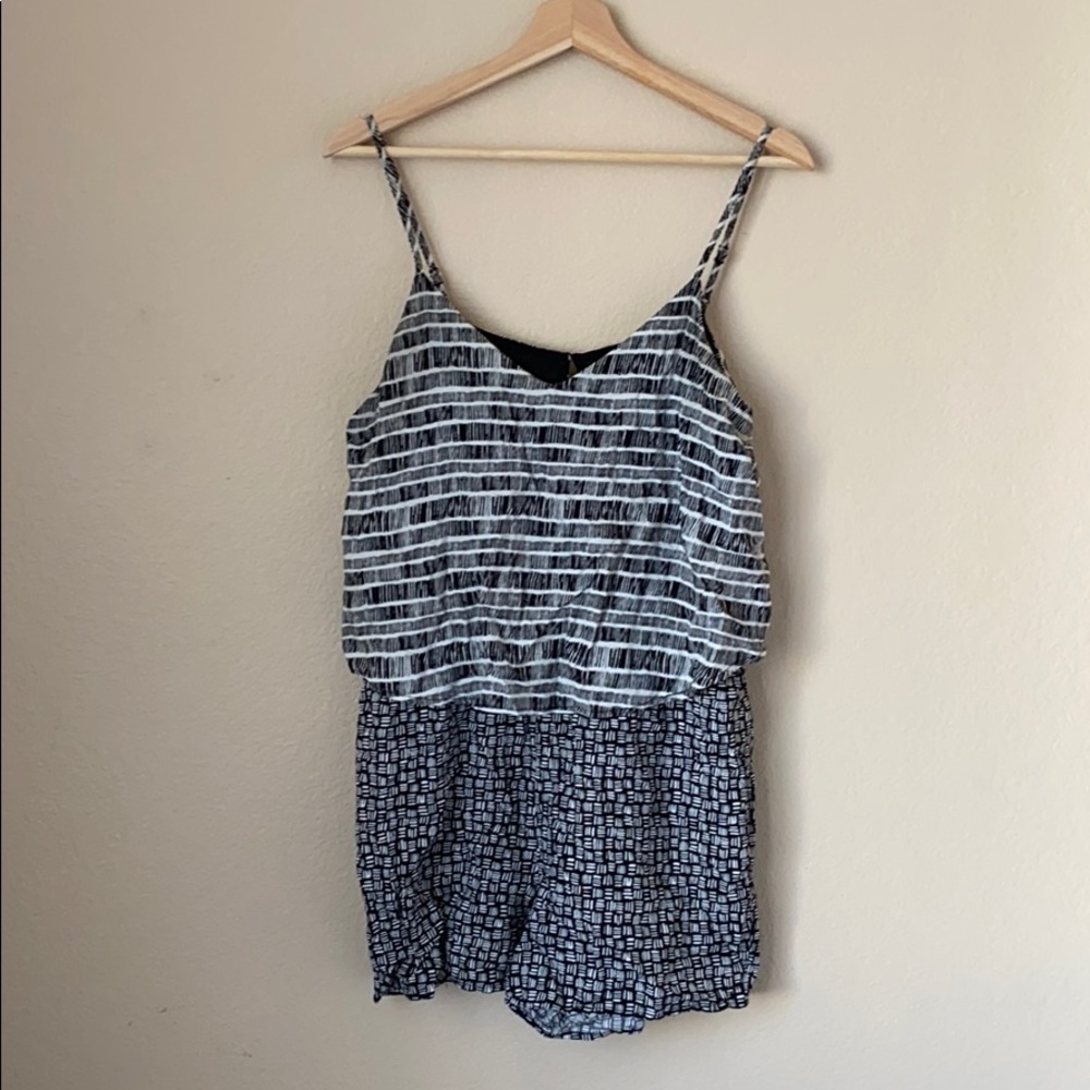Black & White Print Romper